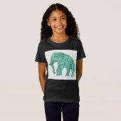 象の女の子にかわいいTシャパターン（の模様が）あるツ Tシャツ (正面フル)