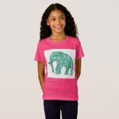 象の女の子にかわいいTシャパターン（の模様が）あるツ Tシャツ (正面フル)