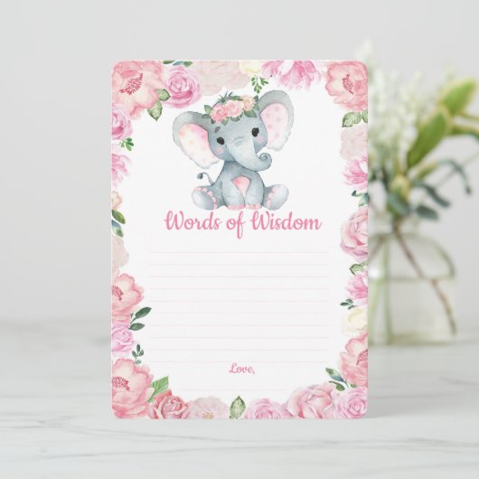 象の女の子のシャワーに賢い言葉 招待状 (スタンド正面)