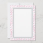 象の女の赤ちゃんのシャワーの招待状のピンクシェブロン 招待状 (裏面)