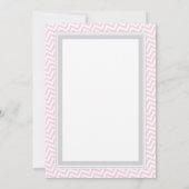 象の女の赤ちゃんのシャワーの招待状のピンク及び灰色 招待状 (裏面)