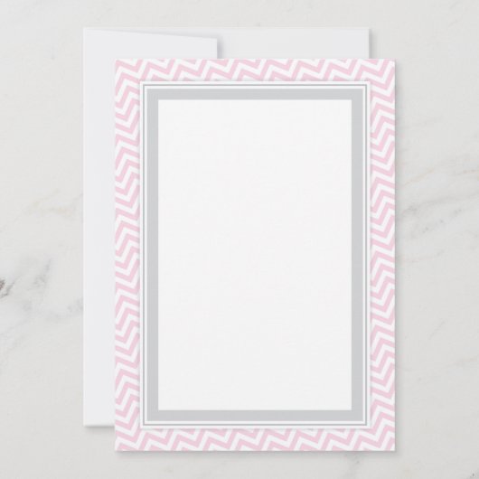 象の女の赤ちゃんのシャワーの招待状のピンク及び灰色 招待状 (裏面)