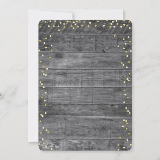 象の女の赤ちゃんのシャワーの素朴な花模様 招待状 (裏面)