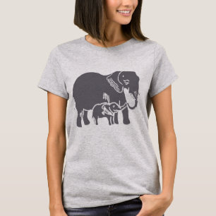 象の女性のBellaのボックス型の穀物の上 Tシャツ