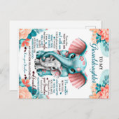 象の娘へのプレゼント 誕生日 ポストカード (正面/裏面)