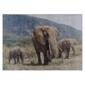 象の子牛との母象の歩く カッティングボード (正面)