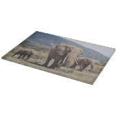 象の子牛との母象の歩く カッティングボード (角)
