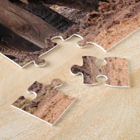 象の家族のカスタム写真 ジグソーパズル (側面)