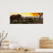 象の家族「結びつく絆」 ポスター (キッチン)