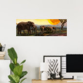 象の家族「結びつく絆」 ポスター (ホームオフィス)