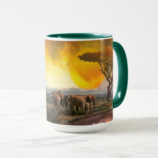 象の家族「結びつく絆」 マグカップ (正面右)