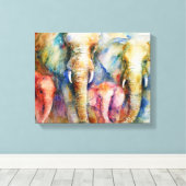 象の家絵画族の壁画をキャンバスに キャンバスプリント (インサイチュ (ウッドフロア))