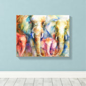 象の家絵画族の壁画をキャンバスに キャンバスプリント (インサイチュ (ウッドフロア))