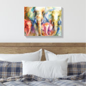 象の家絵画族の壁画をキャンバスに キャンバスプリント (インサイチュ (寝室))