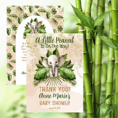 象の小さなピーナッツは赤ちゃんシャワーの途中にある サンキューカード