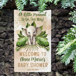 象の小さなピーナッツは赤ちゃんシャワーの途中にある 横断幕