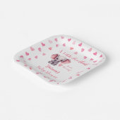 象の小さな恋人の女の子赤ちゃんシャワー ペーパープレート (傾斜あり)