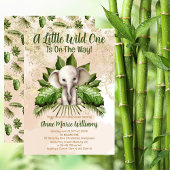 象の小さな野生の人が赤ちゃんシャワーの途中にある 招待状