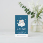 象の少女 | ネイビー赤ちゃんシャワーおむつラッフル エンクロージャーカード (スタンド正面)