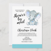 象の少年がメールでかわいいシャワーを浴びる 招待状 (正面)