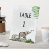 象の少年の赤ちゃんシャワー野生の1ペデスタルサイン 台座サイン (インサイチュ)