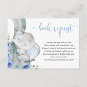 象の少年の青いフローラの書籍ベビー要求 エンクロージャーカード (正面)