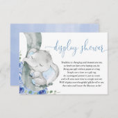 象の少年の青いフローラディスプレイシャワー エンクロージャーカード (正面/裏面)