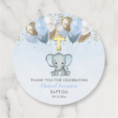 象の少年バルーズバプテスマありがとうギフトラベル フェイバータグ (裏面)