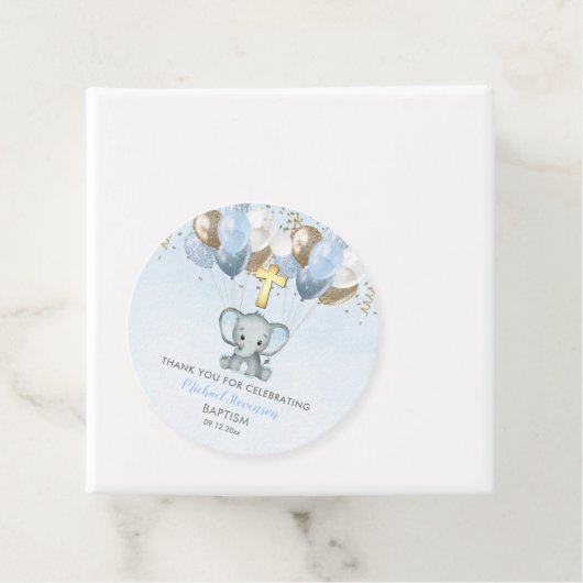 象の少年バルーズバプテスマありがとうギフトラベル フェイバータグ (インサイチュ)