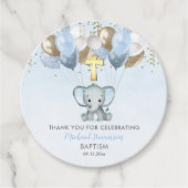 象の少年バルーズバプテスマありがとうギフトラベル フェイバータグ (正面)