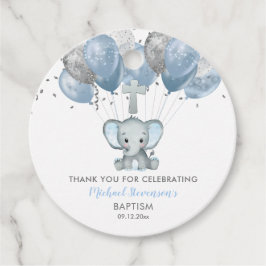 象の少年バルーズバプテスマありがとうギフトラベル フェイバータグ