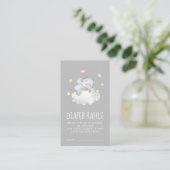 象の少年 |グレーベビーシャワーおむつラッフル エンクロージャーカード (スタンド正面)