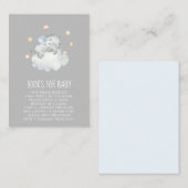 象の少年 |グレーベビーシャワーベビー エンクロージャーカード (正面/裏面)
