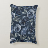 象の少年 ネイビー ラスティック フラワー 名前 ローズ アクセントクッション (裏面(縦))