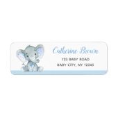 象の差出人住所ラベル（男の子の赤ちゃんシャワー） ラベル (正面)