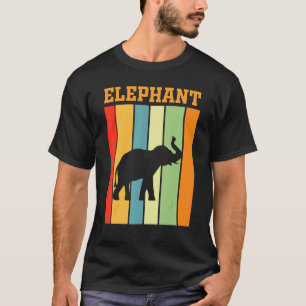 象の影のシルエット(レトロ色) Tシャツ