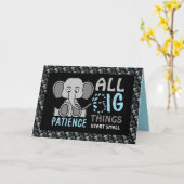 象の忍耐力 カード (黄色い花)