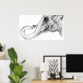 象の忠実な100%インクスポット ポスター (ホームオフィス)