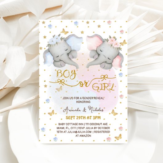 象の性別が明らかにする 招待状