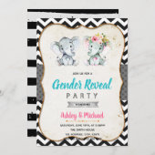 象の性別の明示パーティの招待状 招待状 (正面/裏面)