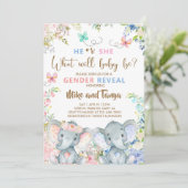 象の性別は、招待状、ピンク色の青い花を明らかにする。 招待状 (スタンド正面)