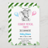 象の性別発表シャワー招待状 招待状 (正面/裏面)