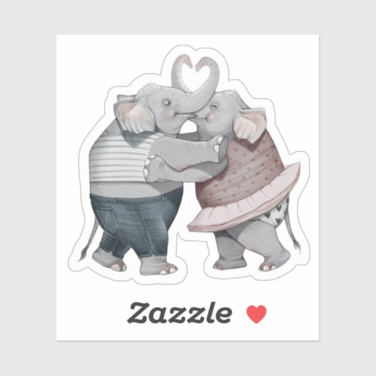 象の愛のステッカー シール (シート)