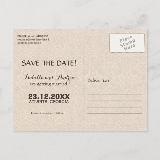 象の愛は日付を保存 案内ポストカード (裏面)