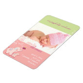 象の愛ベビーガール写真誕生のお知らせ マグネット (左側)