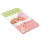 象の愛ベビーガール写真誕生のお知らせ マグネット (右側)