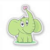 象の愛 シール (正面)