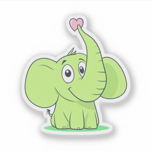 象の愛 シール (正面)