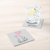 象の愛 スクエアペーパーコースター (インサイチュ)