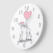 象の愛 ラージ壁時計 (傾斜)